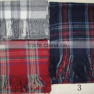 Fashion most popolar premium plaid cashmere wool tartan shawl