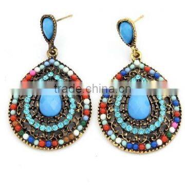 Boho Seed Bead Tassel Hoop Earrings Hollow Out Teardrop Earring Bohemian Dangle Earring photo-6