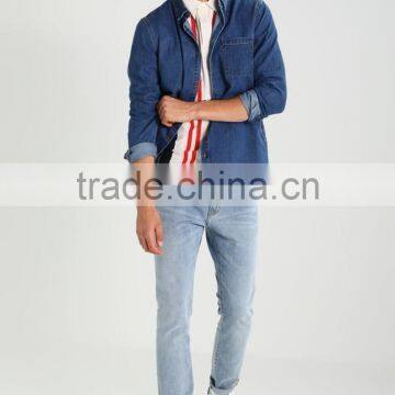 MGOO Factory Supplied Men Vertical Stripe Polo Shirt 100% Cotton Slim Fit Mens Polo photo-4