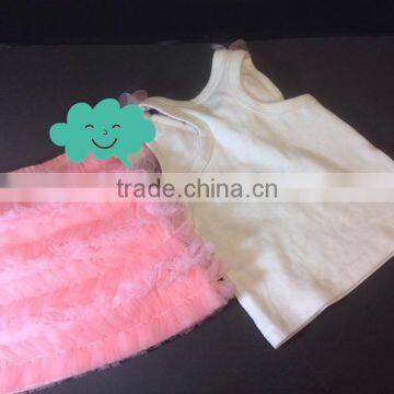 Sweet Girls Pink Ruffle Tulle Pettiskirts Set Boutique Chiffon TuTu Dresses photo-2