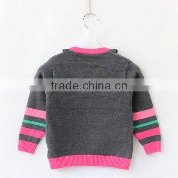 Print Pattern Knitted Kids Pullover Sweater Fashion Ruffle Neck Kids Pullover photo-5