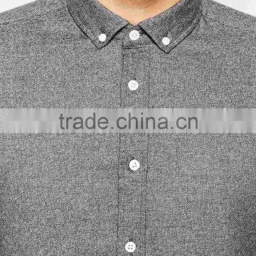 Soften Wash Shirt in Grey Marl With Long Sleeves photo-3