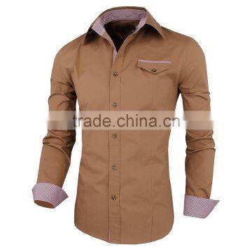 2017 fashion 100%cotton long sleeve stand collar custom men oxford shirt