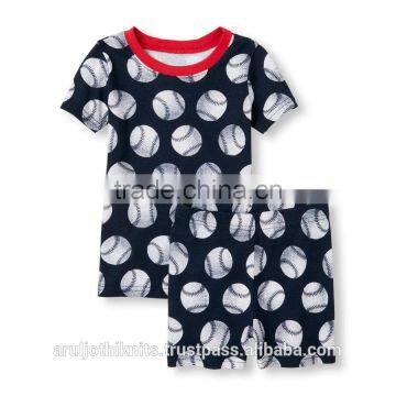 Bopys allover baseball printed pajama shorts set