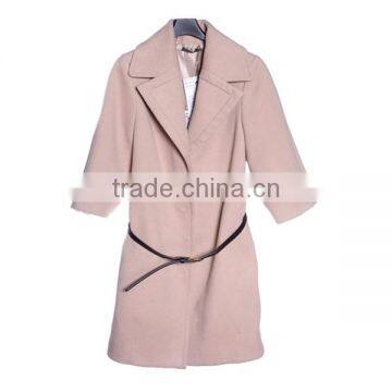 2014-2015 Trench Coat Women Lady Pink Woolen Coat photo-2