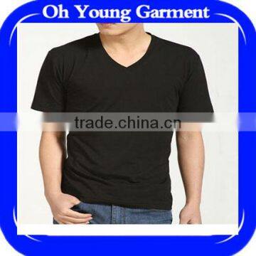 CUSTOM PLAIN DYED V-NECK MEN'S T-SHIRT TRENDY AEROPOSTALE WHOLESALE SHIRTS COOL BLACK SOFT GOOD QUALITY SHIRT CHINA CLOTH MAKER