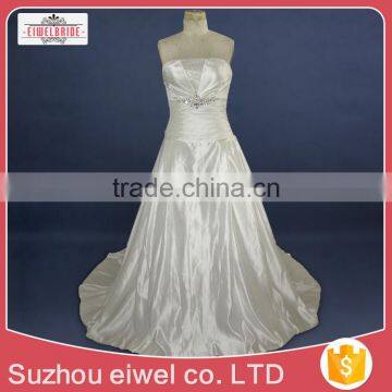 Sleeveless A Line Taffeta Wedding Dress