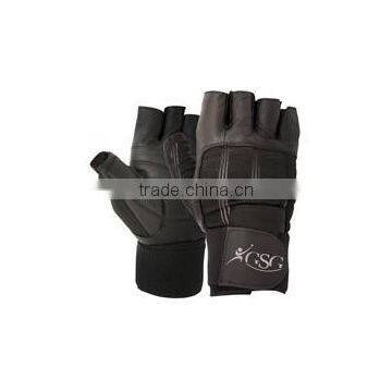 Bodybuilding Gloves in black goat Leather