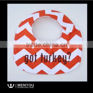 Wholesale Embroidered Seersucker Chevron Baby Bib photo-3