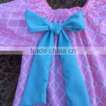 2015 New Baby Girls Pink Quatrefoil Bunny Easter Dress With Necklace and Headband Set photo-4