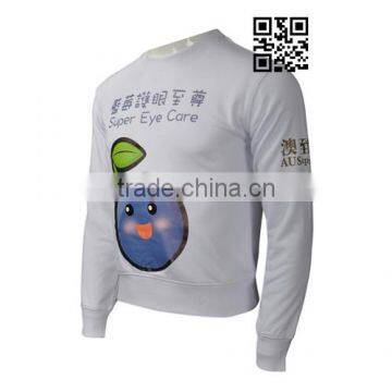 Wrinkle Free CVC Fabric mens printing pullover sweatshirt hoodie