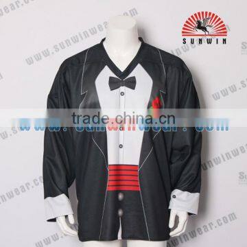 Reversible Sublimation Ice Hockey Jerseys China /Ice Hockey Wear Custom Half and Half Jersey photo-3