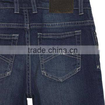 Custom Made Good Quality Dark Blue Higher Washed Denim Shorts photo-3