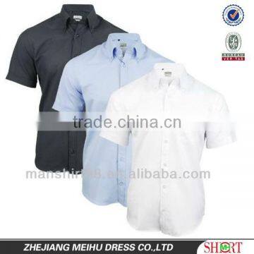 Short Sleeve Plain Oxford Work Shirt for Men