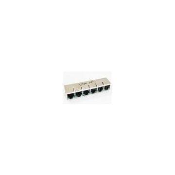 1 x 6 Port Poe Rj45 Connector , 1000m Base Ip Phone Rj45 Jack