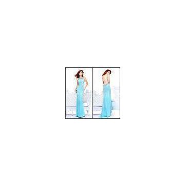 Backless Evening Dresses Light Blue