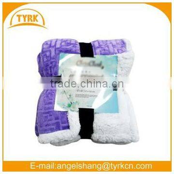 2015 New Hot Products Soft Brushed Blanket With Sherpa Fleece photo-2