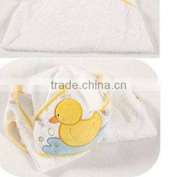 embroidery duck baby hooded towel