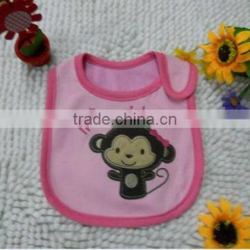 pink cotton +PEVA sweet wonderful design girl's bib