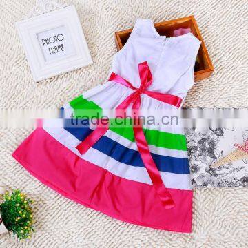 Summer Girls Dress Baby Summer Children's Skirt Children Dress Color Stripe Dress Children's Wear photo-3