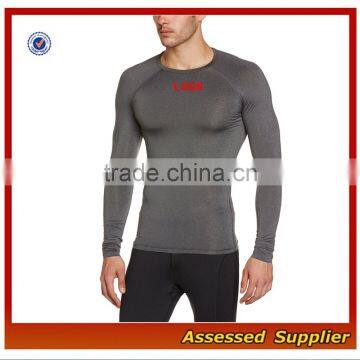 Custom Mens Running Long Sleeve Compression Base Layer Shirts MLL741 photo-3