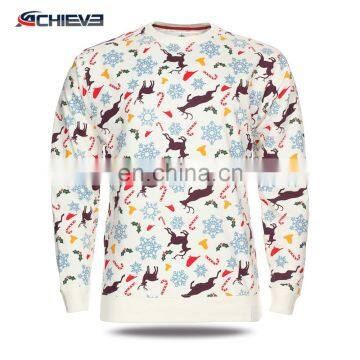 custom sublimation wholesale mens plain cotton crewneck sweater