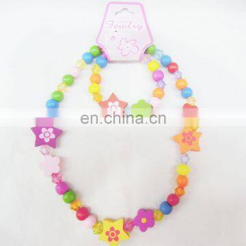 Fashion cheap colorful necklace and bracelet jewelry set for children girls