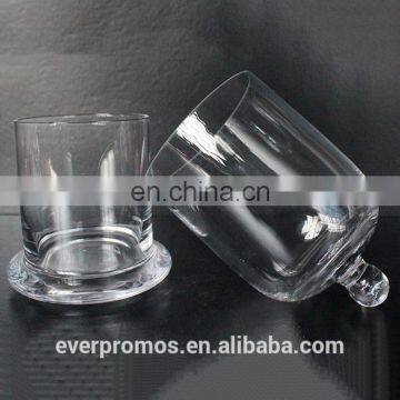 High Quality Clear Glass Container Glass Dome Candle Jar with Glass Cover