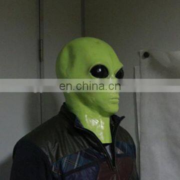 2015 Remarkable Rubber Green Halloween Latex Mask which can Glow in the night