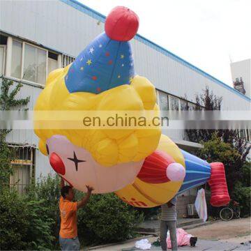 customized attrative cartoon hanging flying clown costume model inflatable for advertising&event decoration