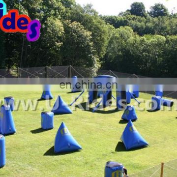 Bigger m shape Dark blue 0.9mm PVC tarpaulin Inflatable paintball arena for shooting games