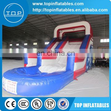 Giant inflatable water slide park American flag slide