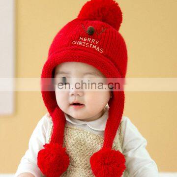 A034 Kid Girl Winter Lovely Earcuff Hat Toddler Girl boy Knit Hats Christmas deer baby hat