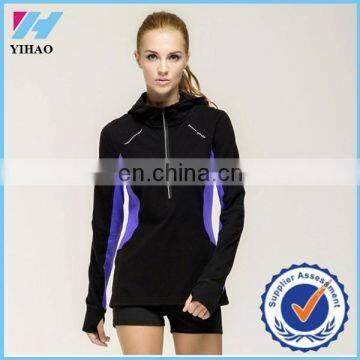 Trade Assurance Yihao 2015 Women Custom Casual Plain Gym Sports low price Hooded Wear Fleece running workout Sweatshirt Hoodie