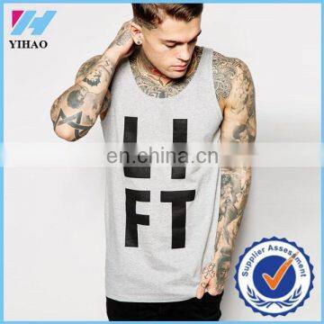 Trade Assurance Yihao New Chinese Good Quality Stringer Sleeveless Long Vest Mens Tank Top Muscle Vest