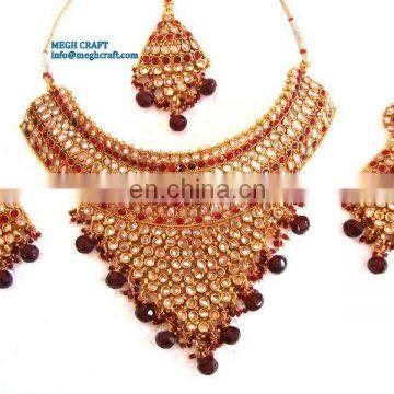 Wholesale indian Exclusive kundan polki Bridal set -Bridal jewellery set -Bridal wear-wedding wear Jewellery