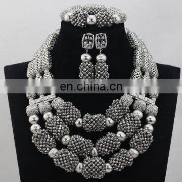 Bridal Wedding Beads Jewelry Set African Women Coral Beads Necklace Set for Party Costume Handcraft Jewelry Set photo-4
