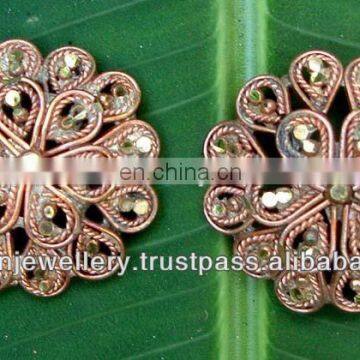 Copper jewelry earrrings manufacturer, Copper chandelier jhumka jewellery exporter
