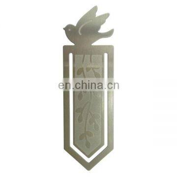 custom zinc alloy silver bird mew design lenticular bookmark