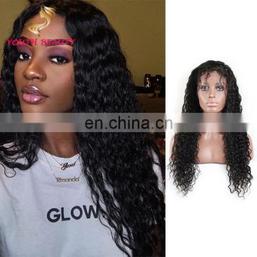 Cheapl lNDIAN human virgin remy 9A GRADE full lace wig in water wave style raw unprocssed hair