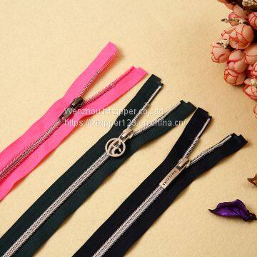 #3 #4 #5 #8 Nylon Zipper Open End Metal  Top and Bottom Stop