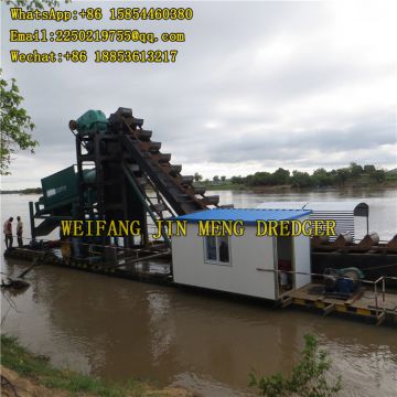 Full-automatic 10m , 15m Gold Mining Bucket Chain Dredger