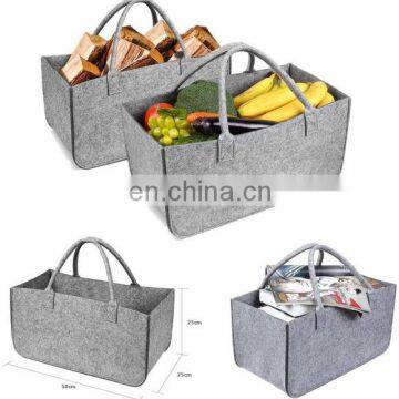 Felt Storage Shopping Handbag Firewood Basket Holder Felt Bag