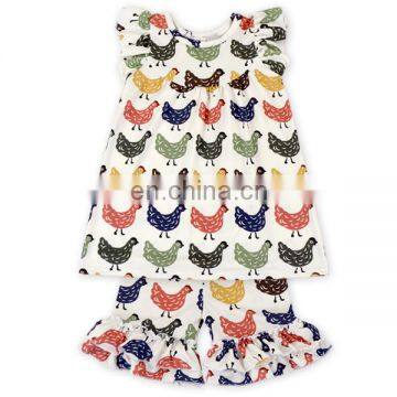 Floral Remake Baby Girls Clothing Kids Unique Boutique Ruffled Capri Sets Persnikety Summer Outfit photo-4