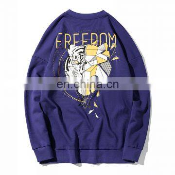 Autumn Korean Tide Hedging Print Men's Clothing Top Casual Loose Couple's Hip Hop Sweatshirt
