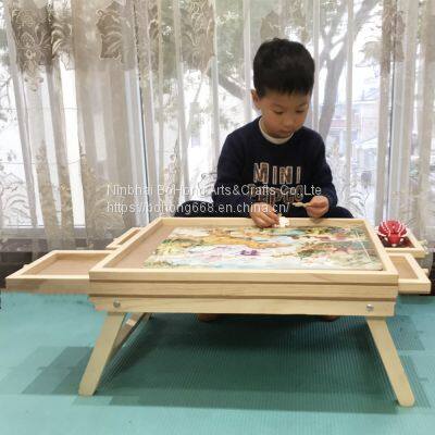 Kids Jigsaw Sorting Table 4 Drawers Wooden Puzzle Board Wooden Jigsaw Table   Puzzle table