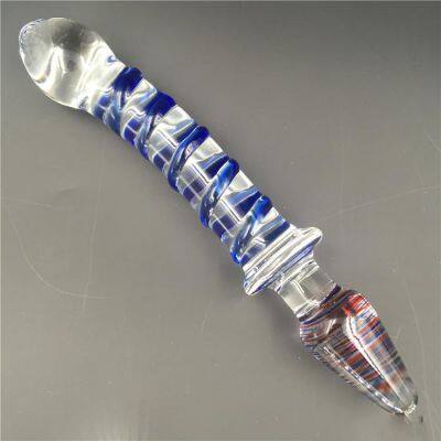 Drop shipping Double heads glass dildo