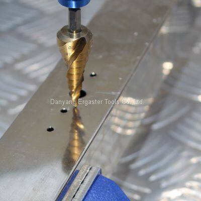 Step Drill Brocas Bit - Titanium Coated, Double Cutting Blades