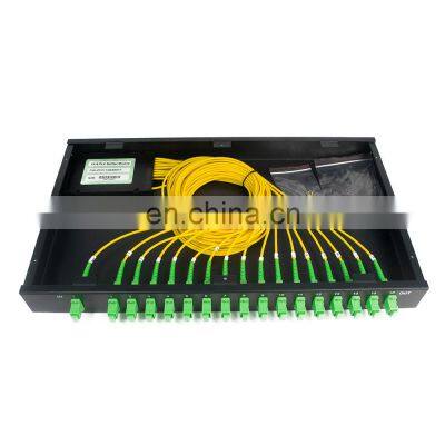 1X16 Fiber PLC Splitter Fiber optic Patch Panel SC/APC 1U 19 Rack Mount