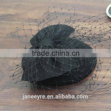 2015 Fashionable Mini Wool Hat Fascinator Hat With Veiling photo-5